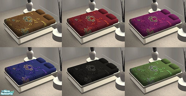 Sims 2 — Embroidered Silk Bedding Set by nikisatez05 — 