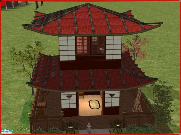 Sims 2 — Kohda by daman19942 — This is a small Pagoda made creatable by Numenor's unlevel walls and his Scriptorium. Fit