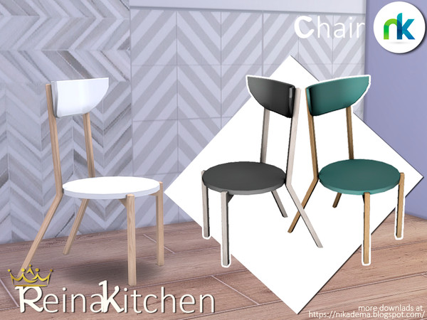 Sims 4 — Reina Kitchen Dining Chair by nikadema — I wanted to make a modern but not a commom chair. Three colors on the