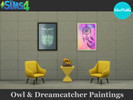Sims 4 — Owl and Dreamcatcher Paintings by SilvoMokka — Owl and Dreamcatcher Paintings