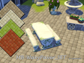 Sims 4 — MB-Wavy_Paver_SET by matomibotaki — MB-Wavy_Paver_SET, 4 new terrain paints with wavy stone paver in different