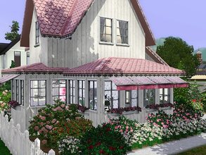Sims 3 — Flora Cottage by sgK452 — House for a couple with attic room. Garden decorated on the theme of Christmas.