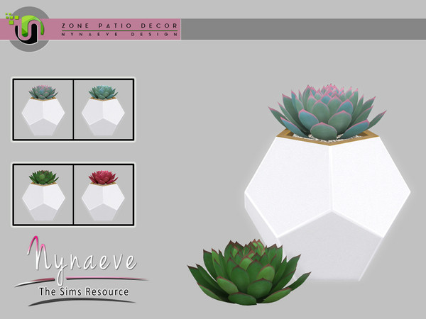 Sims 4 — Zone Patio - Echeveria by NynaeveDesign — Zone Patio - Echeveria Located in: Decor - Plants Price: 177 Tiles: