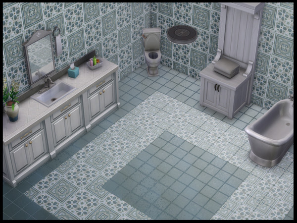 Sims 4 — Calibri Tiles by megsimple2 — This set contains both solids and Patterned style tiles. You can mix match to give