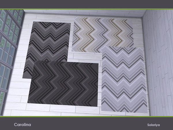 Sims 4 — Carolina. Rug by soloriya — Geometric square rug, 3x2 size. Part of Carolina set. 2 color variations. Category: