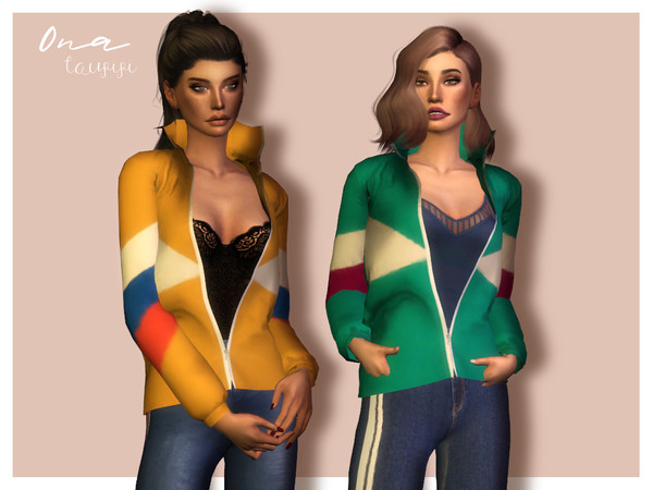 Sims 4 — Ona by laupipi2 — New jacket with zipper accessory! Hope you like it! -New custom mesh -2 Swatches -Thumbnail