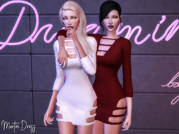Sims 4 — Genius Martini Dress by Genius6662 — - New Mesh - All Lods - 18 Colors - Custom Thumbnail - Custom Shadow