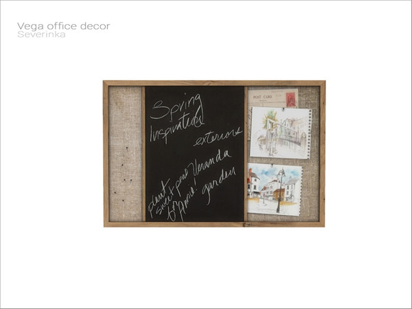 Sims 4 — [Vega office decor] - chalk board with cards by Severinka_ — Chalk board with cards From the set 'Vega office
