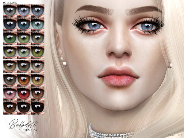 Sims 4 — Babydoll Eyes N153 by Pralinesims — Glossy eyes in 90 colors.