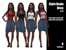 Sims 4 — JC Claire Denim Dress by JCourteau19882 — A-line denim skirt with tucked tank top. Base game recolor, 4
