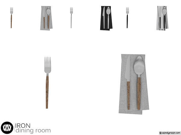 Sims 4 — Iron Place Setting by wondymoon — - Iron Dining Room - Place Setting - Wondymoon|TSR - Creations'2018