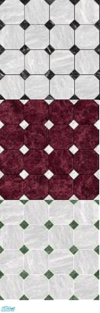 Sims 2 — JD octagon checkered tile set by jdamgaard — This is a set of three tiles, each with a checkered octagon pattern