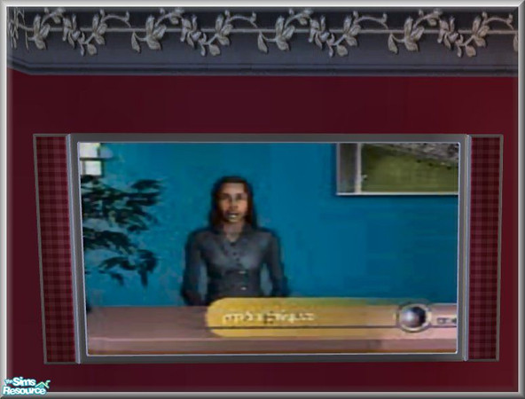 Sims 2 — NK PI Wall TV - Red by MoMama — A wall TV with plaid speakers in Red.