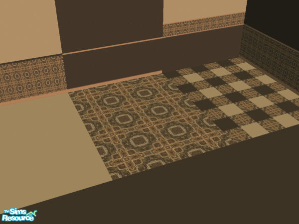 Sims 2 — Darktile Walls and Floor Set by Cerulean Talon — Luxury and elegance are found in this stunning combination of