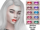 Sims 4 — Glass Lips : Brights by Nimil — 10 glossy bright lipsticks HQ ready 