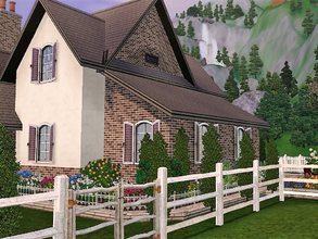 Sims 3 — Stone house unfurnished without CC by sgK452 — family home, with at least 3 bedrooms and a nursery. Rooms on the