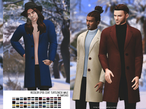 Sims 4 — helgatisha Recolor EP05 Coat Turtleneck male by HelgaTisha — 40 swatches Requires SEASONS custom thumbnail