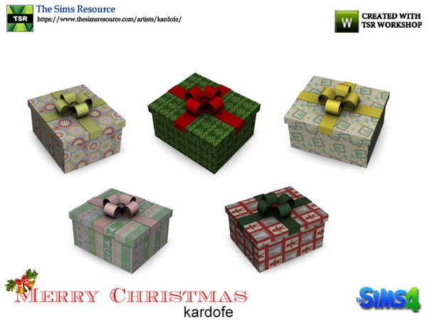 Sims 4 — kardofe_Merry Christmas_Gift boxes2 by kardofe — Gift package in five different options 