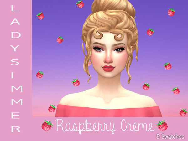 Sims 4 — Raspberry Creme Lipstick by LadySimmer94 — 5 swatches of matte lipstick, custom thumbnail