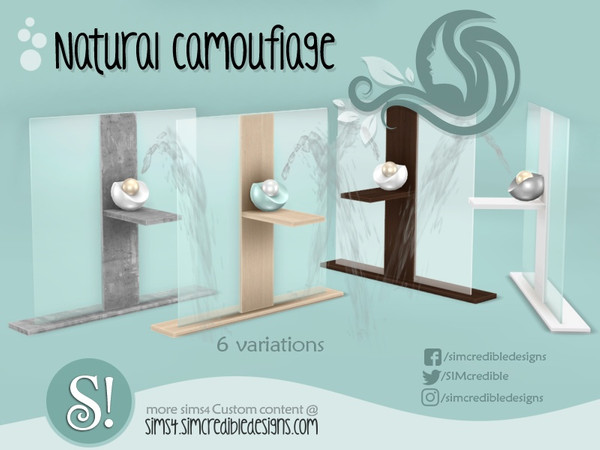 Sims 4 — Natural Camouflage Decor - Fountain by SIMcredible! — by SIMcredibledesigns.com available at TSR 4 colors in 6
