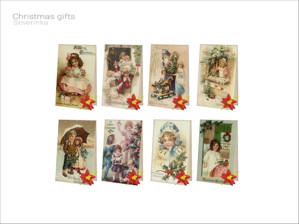 Sims 4 — [Christmas gifts 2018] - cards 02 by Severinka_ — Christmas vintage cards 02 From the set 'Cristmas gifts 2018'