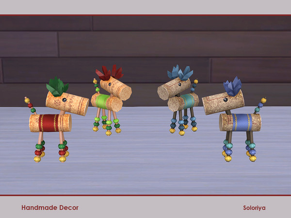 Sims 4 — Handmade Decor. Deer, v1 by soloriya — Cork deer with crystals and beads. Part of Handmade Decor set. 4 color