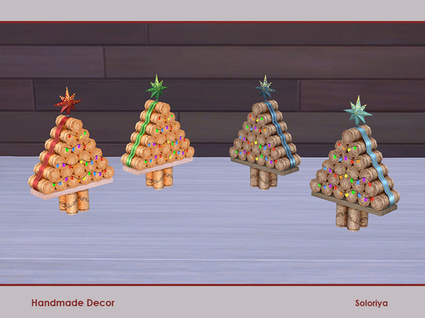 Sims 4 — Handmade Decor. Cork Tree by soloriya — Cork holidays tree. Part of Handmade Decor set. 4 color variations.