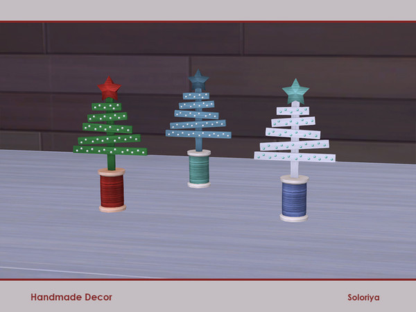 Sims 4 — Handmade Decor. Tree in a Spool by soloriya — Tree with a star in a spool. Part of Handmade Decor set. 3 color