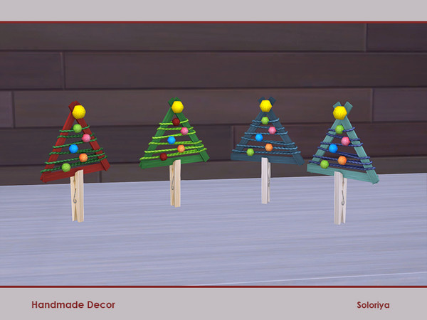 Sims 4 — Handmade Decor. Tree with a Clothespin by soloriya — Tree with threads and a clothespin. Part of Handmade Decor