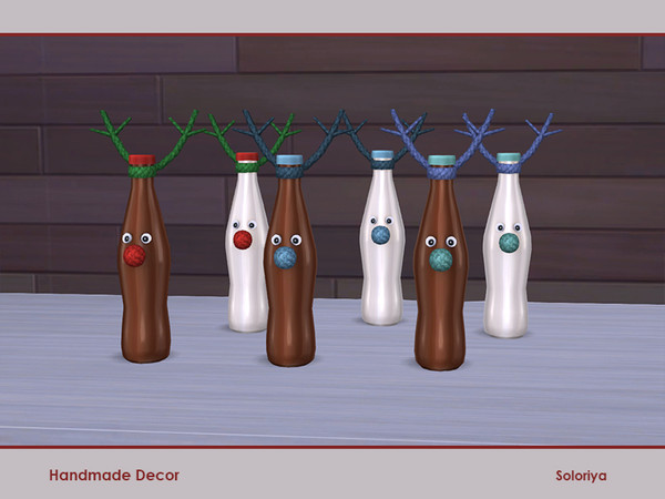Sims 4 — Handmade Decor. Bottle Deer by soloriya — Bottle deer with a nose and horns. Part of Handmade Decor set. 6 color