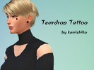 Sims 4 — Teardrop Tattoo by drawntothehorizon — Pack of tear tattoos for the face, comes in a few colors