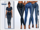 Sims 4 — Jeans with cross cords_ts4 by EsyraM — -Jeans for S4 -7 swatches