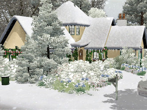 Sims 3 — The Lake House  no CC by sgK452 — 204 Lake Road, Moonlight Falls. Hidden among the flowers, one end of Moonlight