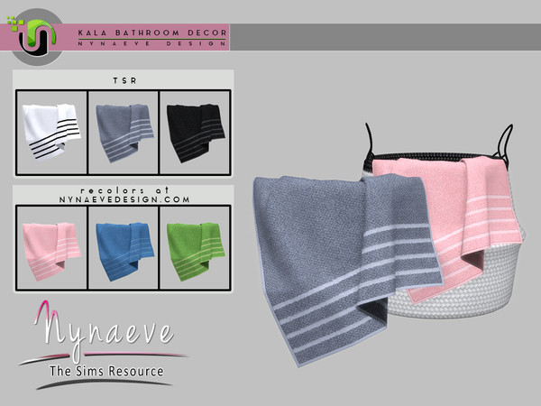 Sims 4 — Kala Bathroom - Towel V1 by NynaeveDesign — Kala Bathroom - Towel V1 Located in Decor - Miscellaneous Price: 147