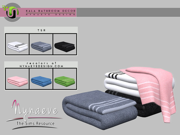 Sims 4 — Kala Bathroom - Towel V2 by NynaeveDesign — Kala Bathroom - Towel V2 Located in Decor - Miscellaneous Price: 147