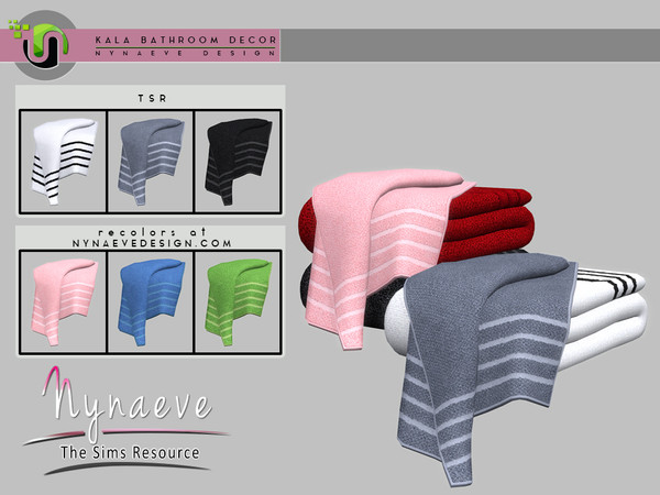 Sims 4 — Kala Bathroom - Towel V3 by NynaeveDesign — Kala Bathroom - Towel V3 Located in Decor - Miscellaneous Price: 147