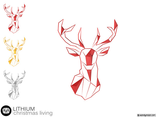 Sims 4 — Lithium Deer Head Wall Lighting by wondymoon — - Lithium Christmas Living - Deer Head Wall Lighting -
