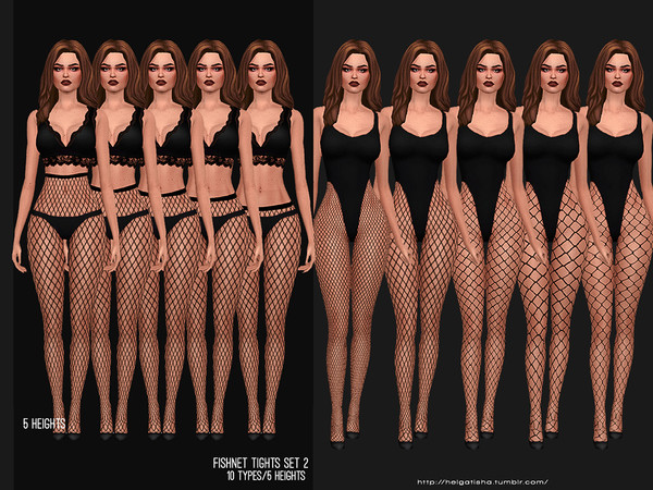 Sims 4 — helgatisha Fishnet tights set 2  by HelgaTisha — 10 types and 5 heights base game compatible custom thumbnail 