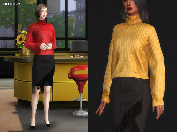 Sims 4 — ChloeM-Sweater pure color by ChloeMMM — **10 colors ** New mesh by me. ** Recolor is allowed but PLEASE DO NOT