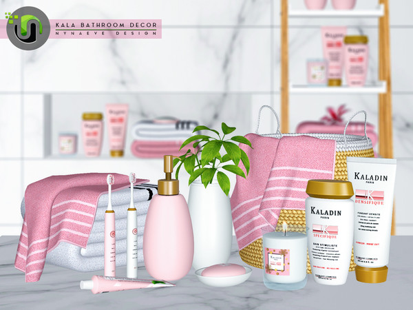 Sims 3 — Kala Bathroom Decor by NynaeveDesign — Create a relaxing mood in your sims' bathroom with plush towels and