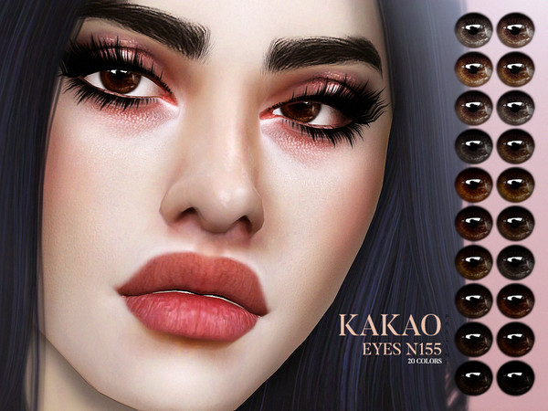 Sims 4 — Kakao Eyes N155 by Pralinesims — Eyes in 20 different brown tones.