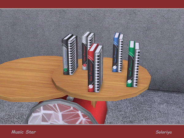 Sims 4 — Music Star. Books by soloriya — Two books in one mesh. Part of Music Star set. 5 color variations. Category: