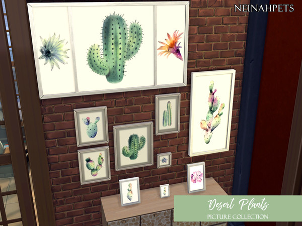 Sims 4 — Desert Plants Painting Collection-REQUIRES CITY LIVING by neinahpets — This collection of paintings features