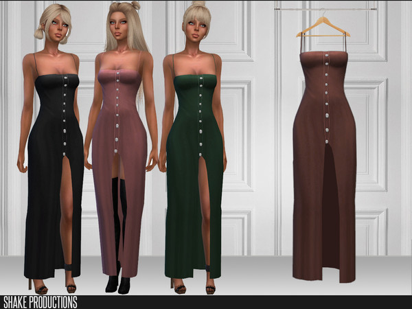 Sims 4 — ShakeProductions 213 - Dress by ShakeProductions — Full Body/Long Dresses New Mesh All LODs Handpainted 13