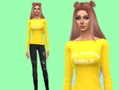 Sims 4 — Girls Supporting Girls Merch by holxsims — Yellow girls supporting girls merch 