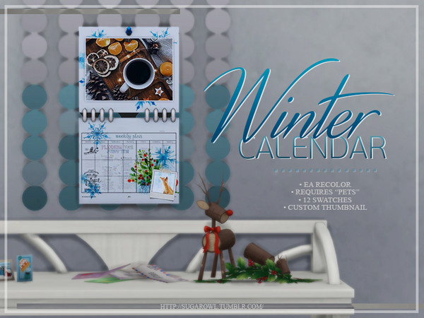 Sims 4 — Winter calendar | Pets needed by sugar_owl — I know, that I'm a little bit late with this item, but better now,