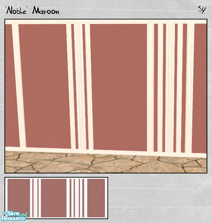 Sims 2 — [sy] Walls \'Noble\' - Maroon by adeyaka — This time i wanted to create something more precious looking. But of
