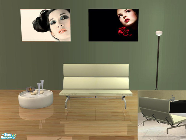 Sims 2 — Modern Designer Bathroom - Loveseat by ShinoKCR — designed after Eames Compactsofa