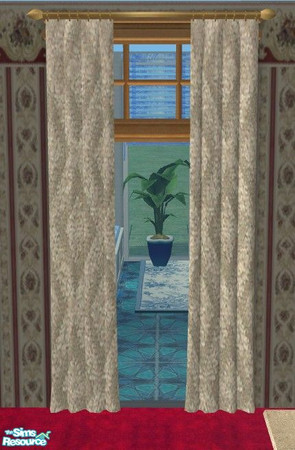 Sims 2 — Louisiana Kitchen - Curtains by Riverwillows — Lovely recolor of Caravan Sims Louisiana Kitchen, with tea roses
