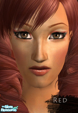 Sims 2 — Ellis eyeshadow set - Efcc0ed0 Red by TSR Archive — A collection of five creamy eyeshadows. Your sims won\'t